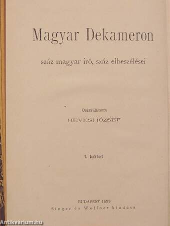 Magyar Dekameron-Magyar irók I-V.