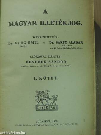 A magyar illetékjog I-II.