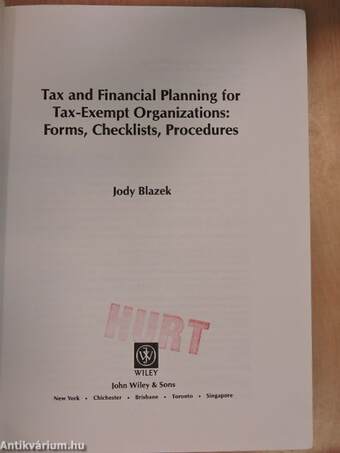 Tax and financial planning for tax-exempt organizations