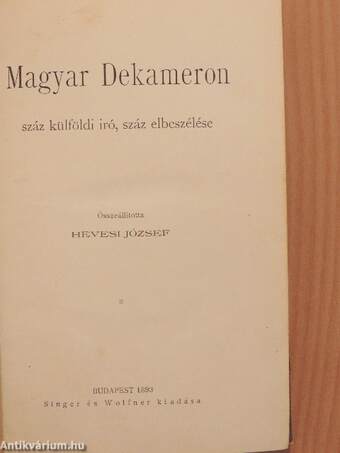 Magyar Dekameron-Külföldi irók I-V.