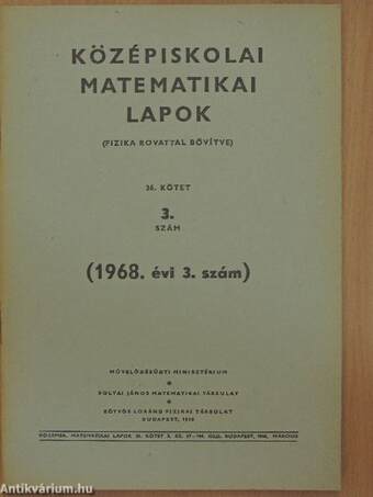 Középiskolai matematikai lapok 1968/3.