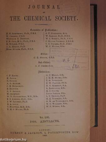 Journal of the Chemical Society 1889.