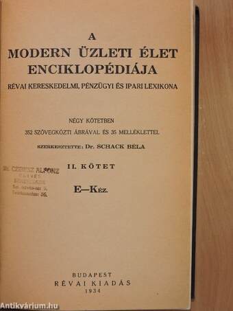 A modern üzleti élet enciklopédiája II. (töredék)
