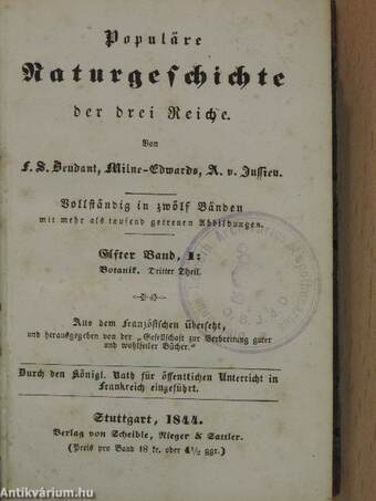 Populäre Naturgeschichte der drei Reiche XI/1-2. (gótbetűs)