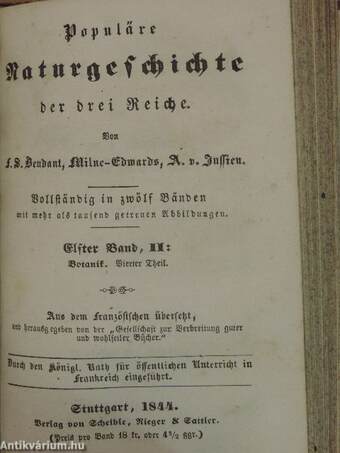 Populäre Naturgeschichte der drei Reiche XI/1-2. (gótbetűs)