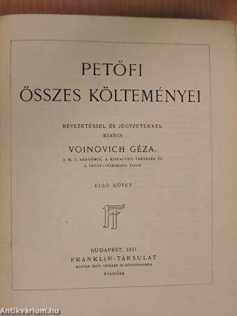 Petőfi összes költeményei I-II.