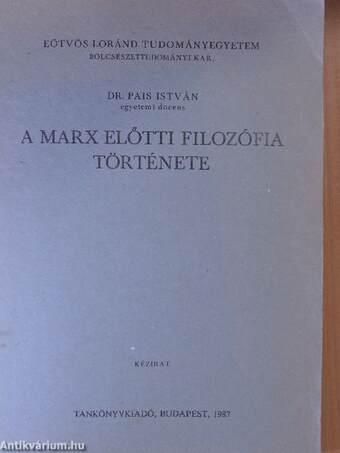 A Marx előtti filozófia története