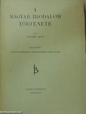 A magyar irodalom története I. (töredék)