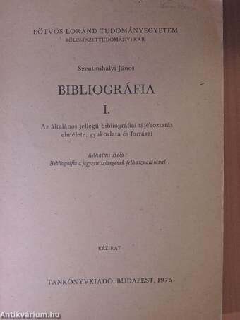 Bibliográfia I.