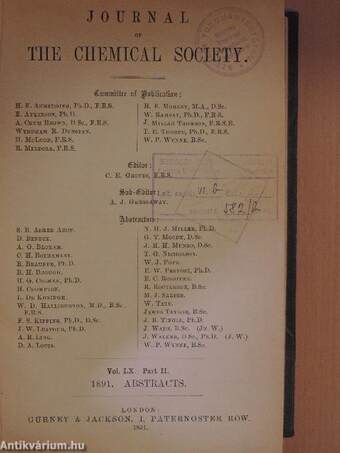 Journal of the Chemical Society 1891/II.