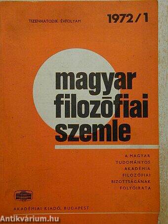 Magyar Filozófiai Szemle 1972/1.