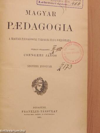 Magyar Paedagogia 1895/1-10.