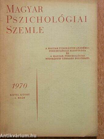 Magyar Pszichológiai Szemle 1970/3.