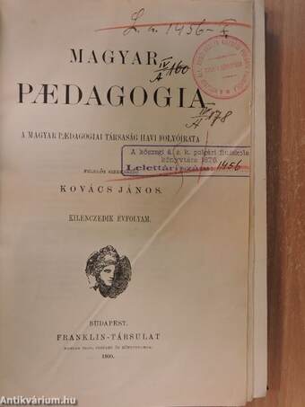 Magyar Paedagogia 1900/1-10.