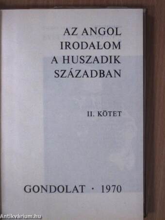 Az angol irodalom a huszadik században II.