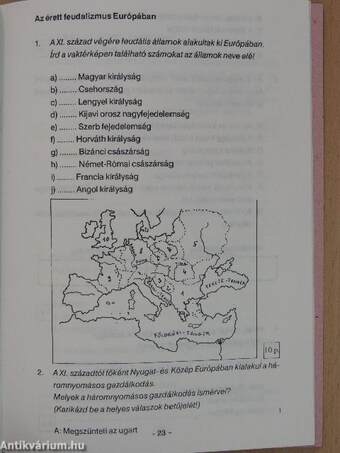 Történelem témazáró feladatlapok I.