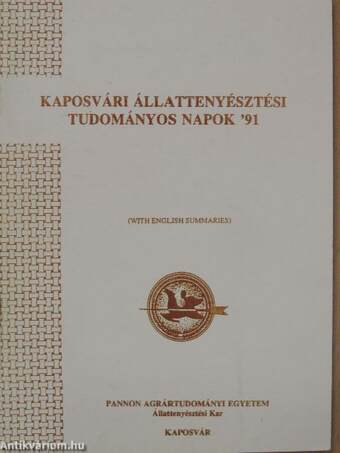 Kaposvári Állattenyésztési Tudományos Napok '91