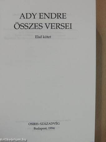 Ady Endre összes versei I-II.