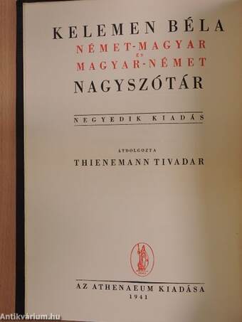 Német-magyar és magyar-német nagyszótár I-II.