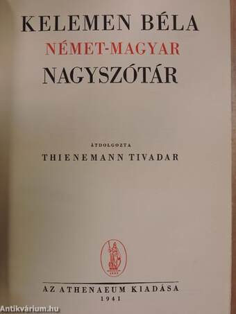 Német-magyar és magyar-német nagyszótár I-II.