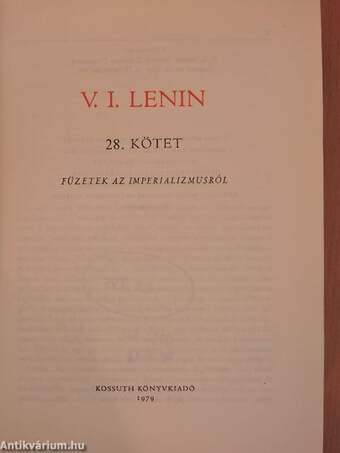 V. I. Lenin összes művei 28.