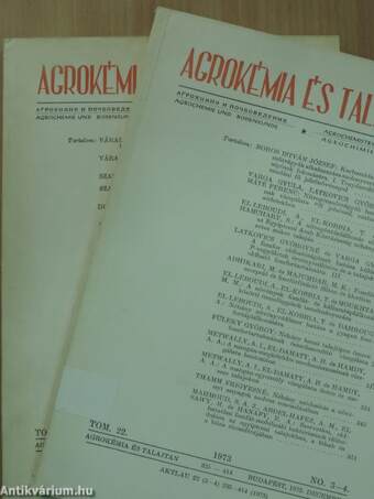 Agrokémia és talajtan 1973/1-4.