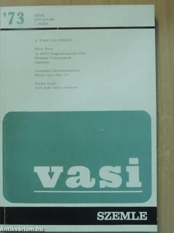 Vasi Szemle 1973/1-4.