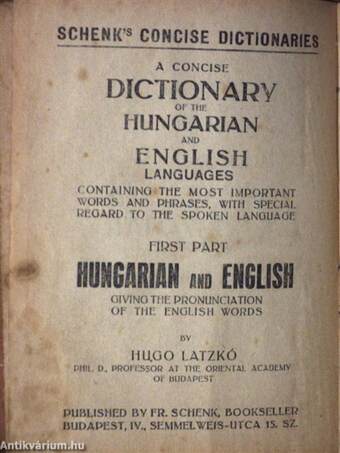 Magyar-angol és angol-magyar kéziszótár I-II.