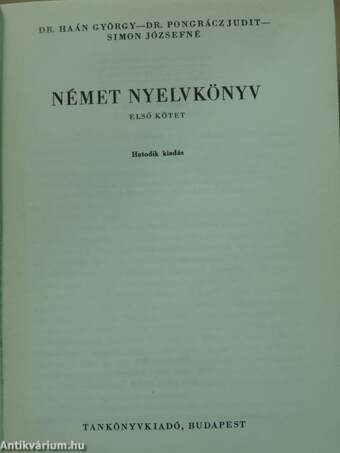 Német nyelvkönyv I.