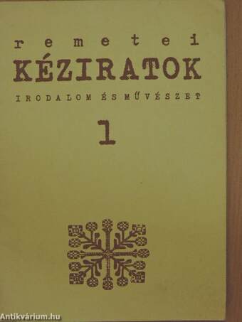 Remetei Kéziratok 1989/1.