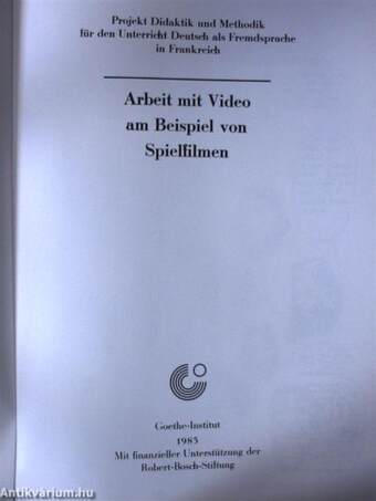 Arbeit mit Video am Beispiel von Spielfilmen