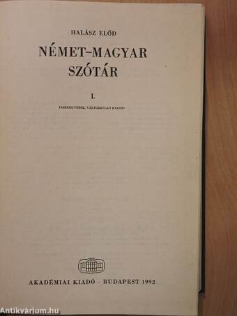 Német-magyar nagyszótár 1-2.