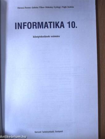 Informatika 10./Informatika 10. Munkafüzet