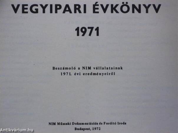 Vegyipari Évkönyv 1971.