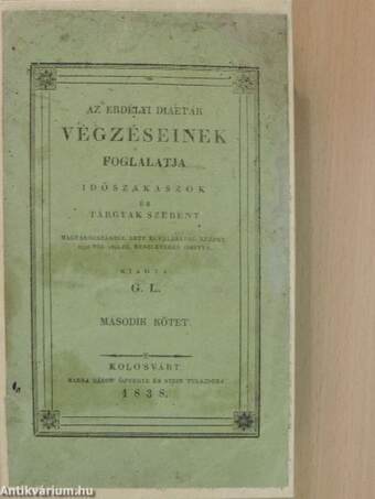 Az erdélyi diaeták végzéseinek foglalatja II. (töredék)