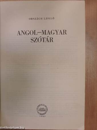 Angol-magyar szótár