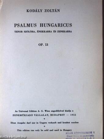 Psalmus Hungaricus op. 13