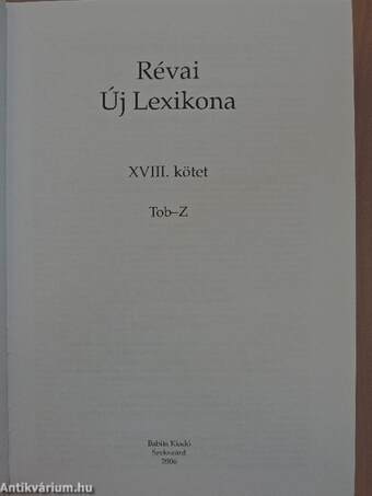 Révai új lexikona 18. (töredék)