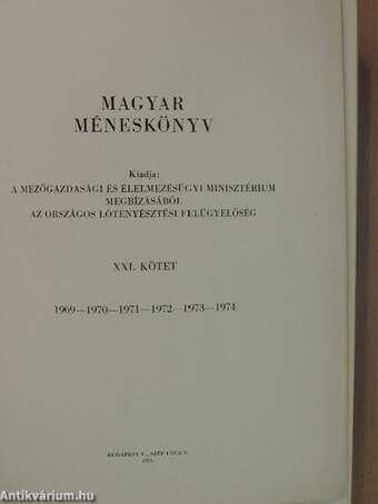 Magyar méneskönyv XXI./Félvér méneskönyv VII.