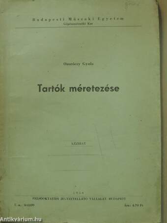 Tartók méretezése