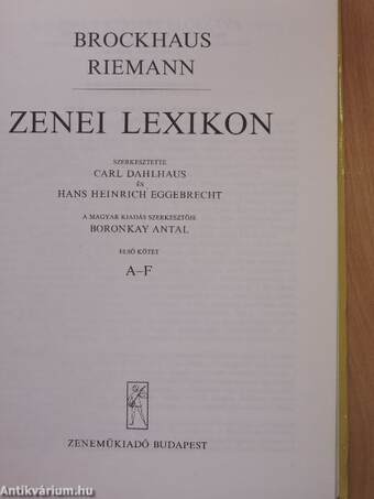 Zenei Lexikon 1-3.