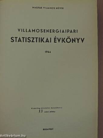 Villamosenergiaipari statisztikai évkönyv 1964