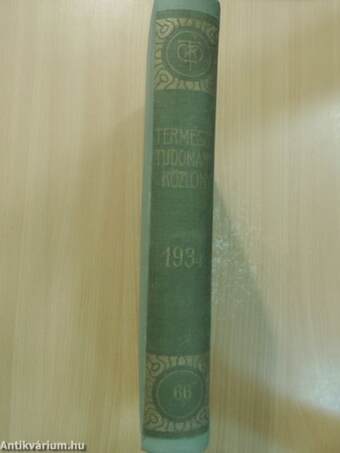 Természettudományi Közlöny 1934. január-december/Pótfüzetek a Természettudományi Közlönyhöz 1934. január-december