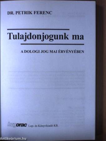 Tulajdonjogunk ma