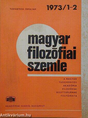 Magyar Filozófiai Szemle 1973/1-2.