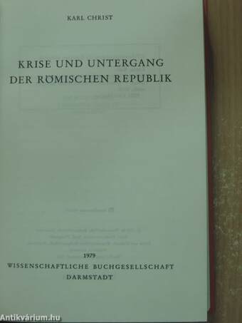 Krise und Untergang der Römischen Republik