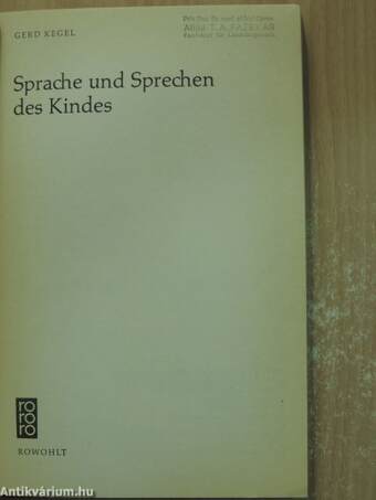 Sprache und Sprechen des Kindes