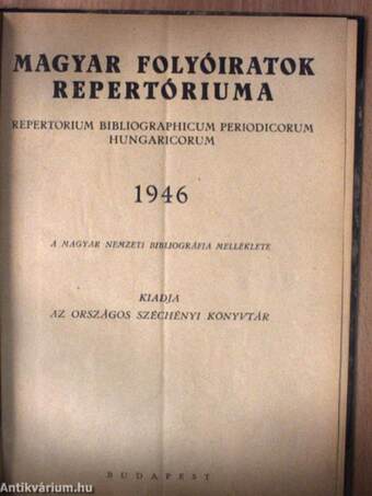 Magyar Folyóiratok Repertóriuma 1946/1-3.