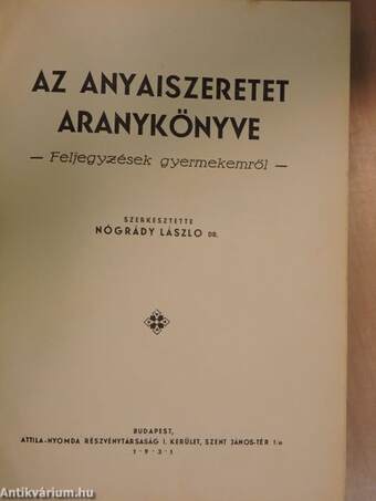 Az anyaiszeretet aranykönyve