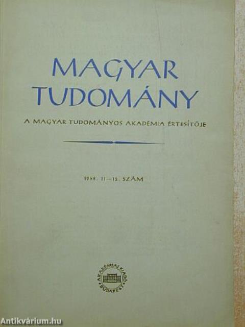 Magyar Tudomány 1958. november-december
